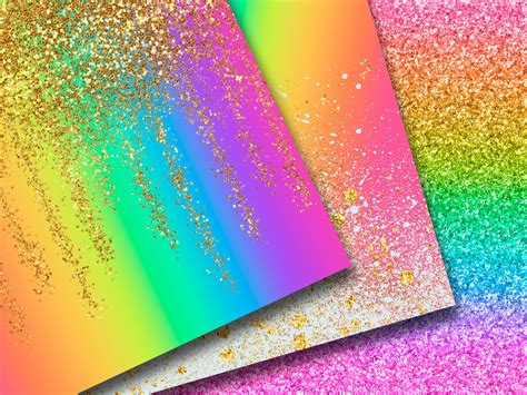 Paper Paper Party And Kids Rainbow Colored Glitter Digital Scrapbook