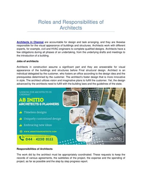 Ppt Roles And Responsibilities Of Architects Powerpoint Presentation