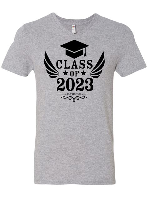 Inktastic Inktastic Class Of 2023 With Graduation Cap And Wings Adult Men S V Neck T Shirt