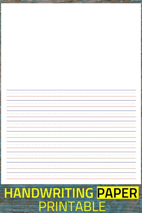 Lined Paper To Practice Handwriting With Space To Draw Pictures