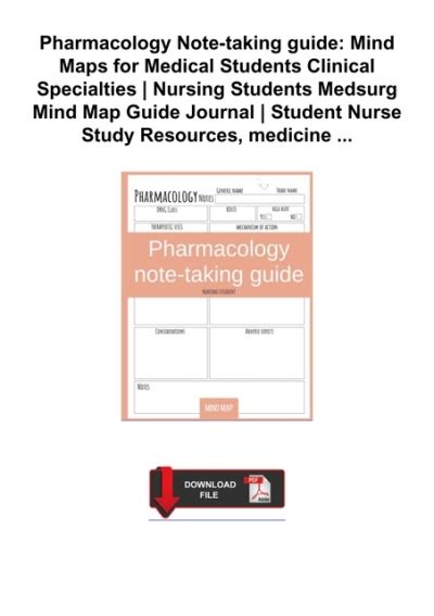 Pdf ️download ️ Pharmacology Note Taking Guide Mind Maps For Medical