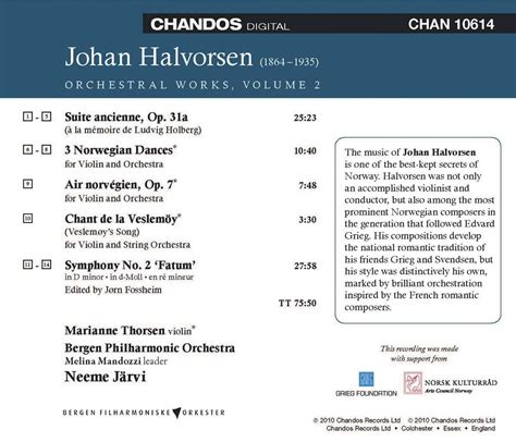 Johan Halvorsen Orchesterwerke Vol2 Cd Jpc