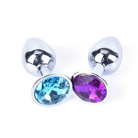 buy 1 pcs small size metal crystal anal plug stainless steel booty beads