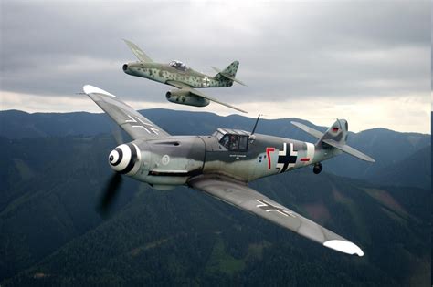 Military Aircraft Aircraft World War Ii Messerschmidt Bf109 Me262