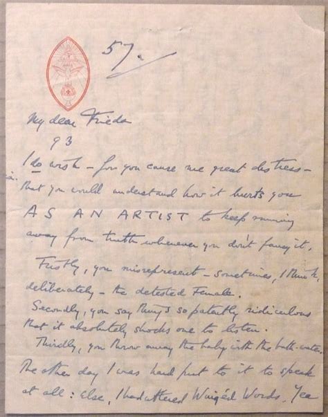An Autograph Letter Signed From Aleister Crowley To Frieda Lady