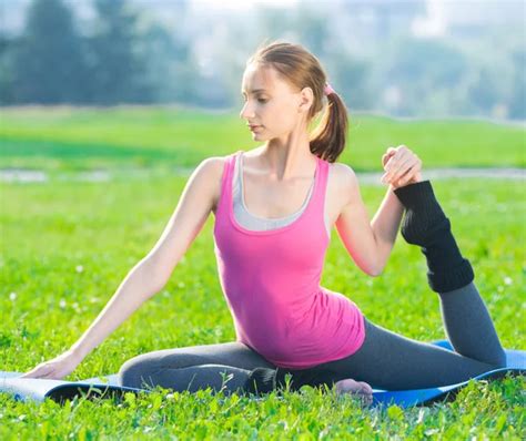 Woman Doing Stretching Fitness Exercise Stock Image Everypixel