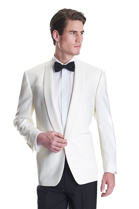 This Mens Moss Bros White Shawl Collar Regular Fit Dinner Jacket Is