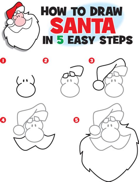 To draw santa claus, start by drawing 4 circles stacked on top of each other, making each circle smaller than the one below it. How to Draw Santa - Dr. Odd