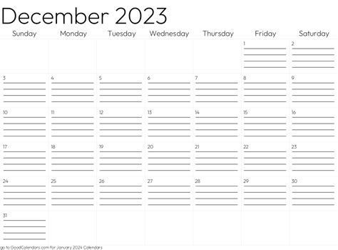 Top 5 Picks For Printable December 2023 Calendars Calendarsreview