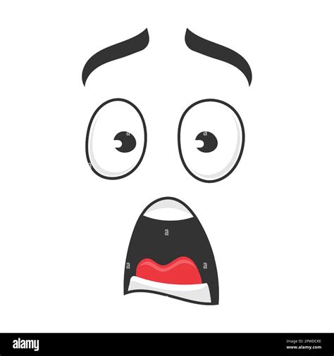 Expression Of Shock And Horror Cartoon Face Vector Illustration Cute