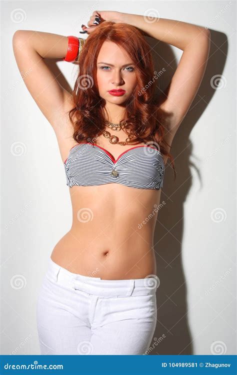 Woman Posing Against Wall Stock Image Image Of Model
