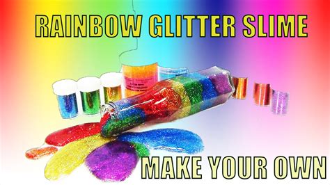 Diy Rainbow Glitter Slime Putty In A Bottle Tutorial Party Favors