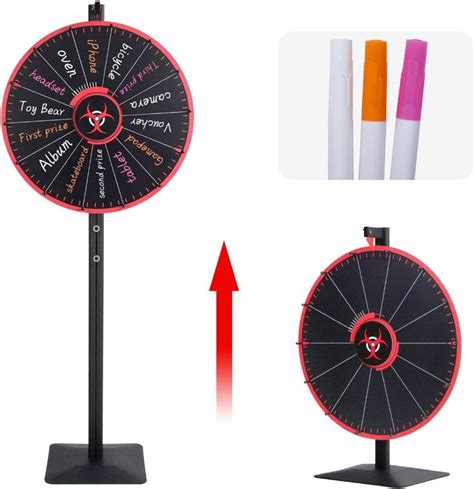 24 Inch Spinning Wheel 14 Slots Color Prize Wheel With Dry Erase