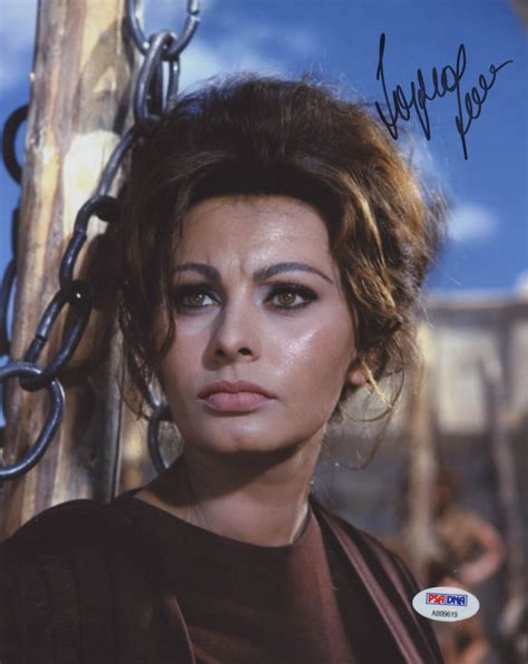 Sophia Loren Signed The Falle Of The Roman Empire 8x10 Photo Psa Coa