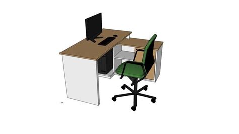 3d Warehouse Office Table Sketchup Model Office Workspace