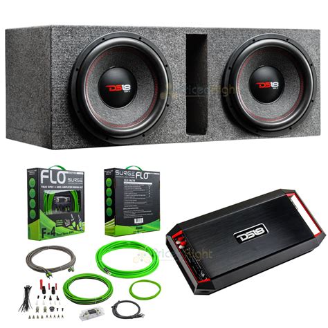 12 Subwoofer Package 2 Subs Mono 3000 Watt Amplifier Dual Vented Box 4