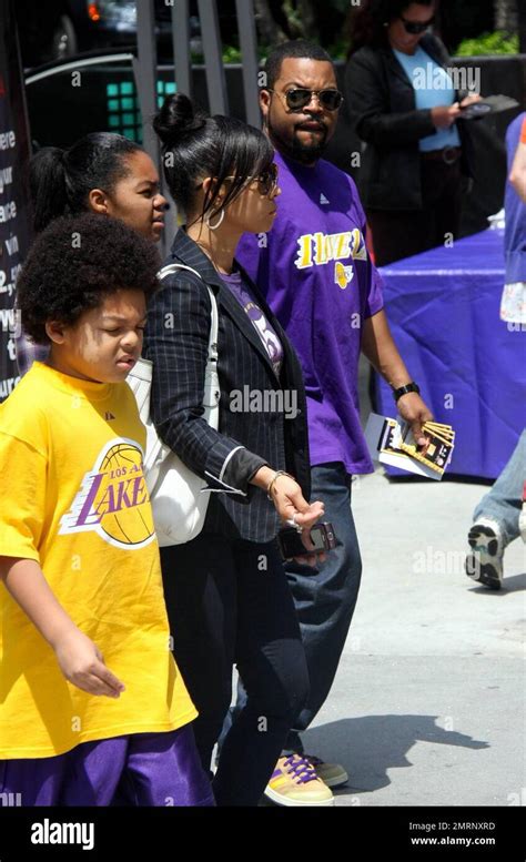 Ice Cube Arrives For The La Lakers Basketball Game At The Staples