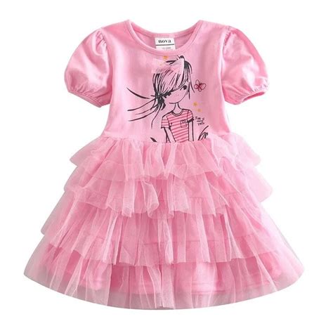 Kid Dresses For Girls 2 6 Years Fashion Pink Baby Girls Summer Dresses