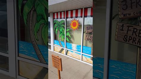 Window Painting For A Tanning Salon Youtube