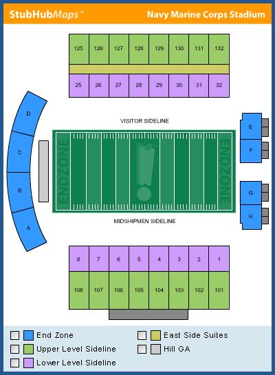 Navy Marine Corps Memorial Stadium Seating Chart Kemele