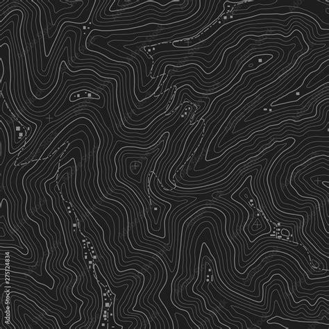 Topographic Map Seamless Pattern Vector Background Stock Vector
