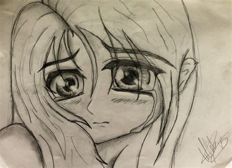 Crying Anime Girl Sketch By Tellabart On Deviantart