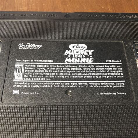 Vintage Walt Disney Movie Tape Mickey Loves Minnie Vhs 1996 90s Complete 786936670837 Ebay