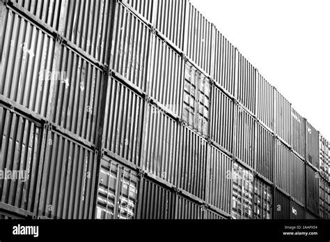 Freight Shipping Containers At The Docks Stock Photo Alamy