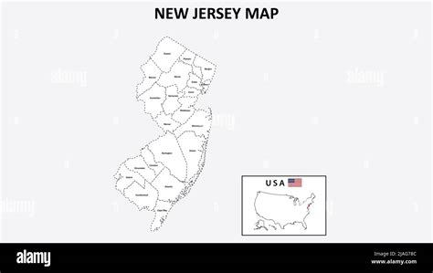 Mapa De Nueva Jersey Mapa Del Estado Y Del Distrito De Nueva Jersey