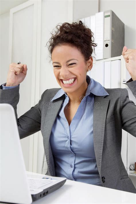 Successful Woman Stock Image Image Of Laughing Excited 35736155