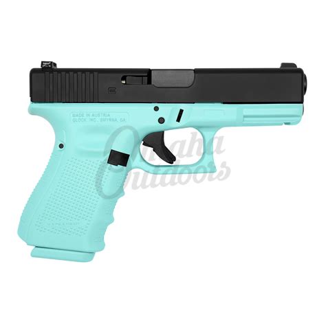 Glock 19 Gen 4 Vera Blue Pistol 10 Rd 9mm Flat Black Slide Pg1950201