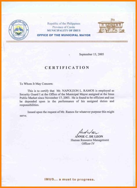 My three months of probation period has ended on january 15th, and i am now a permanent employee of creative solutions which makes me nothing less than being. sample certification letter philippines certificate employment | Certificate templates, Business ...