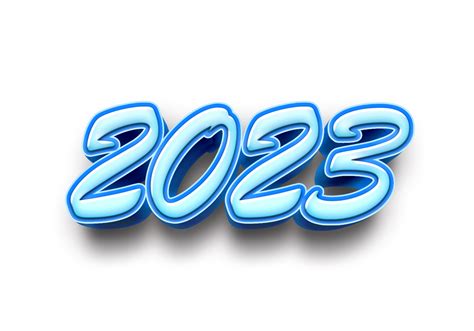 2023 Text Number Year 3d Mockup Ice Blue 19840023 Png