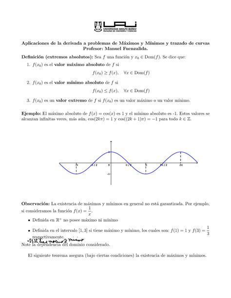 Clases m Ãximos y m Ãnimos CD Aplicaciones de la derivada a problemas de M aximos y M