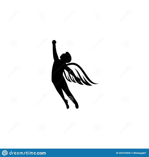Silhouette Angel Man Vectorial Wingman Ilustración Del Vector