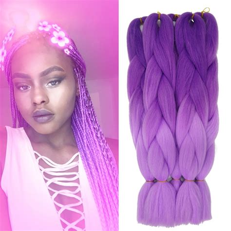 Purple Braiding Hair 24 100g Synthetic High Temperature Fiber