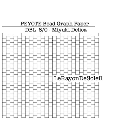 80 Peyote Miyuki Delica Bead Graph Paper Dbl 80 Peyote Etsy