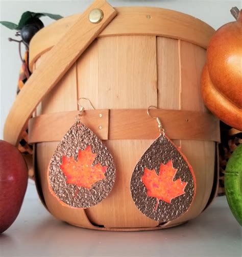 Festive Fall Faux Leather Earrings With Cricut Cut File Sew Simple Home
