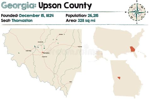 Map Of Upson County In Georgia Stock Vector Illustration Of