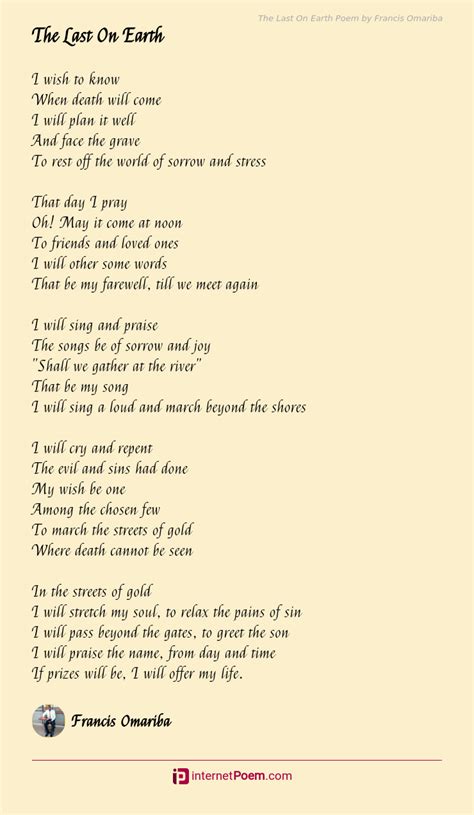 The Last Day On Earth Poem By Francis Omariba