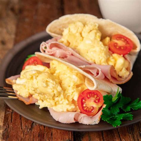 Easy Ham And Egg Breakfast Wrap Three Aussie Farmers