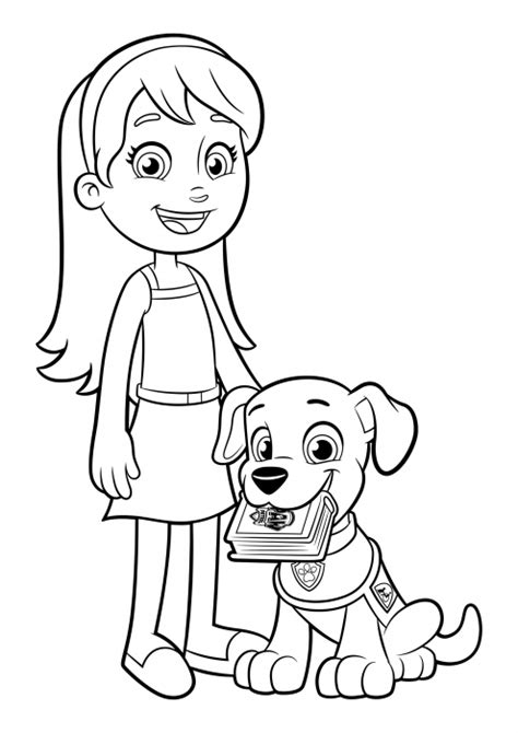 Katie And Puppy Assistant Coloring Pages Paw Patrol Coloring Pages