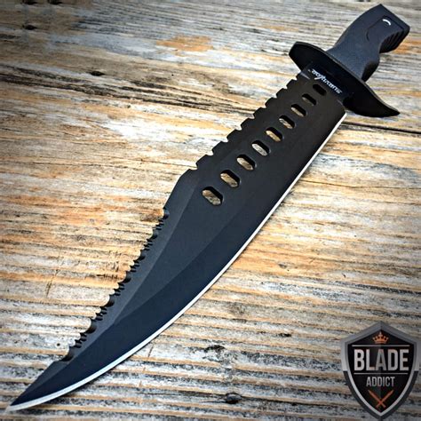 17 Tactical Hunting Rambo Full Tang Fixed Blade Knife Machete Bowie W
