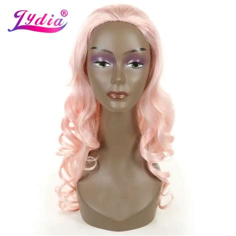 Lydia Synthetic Half Wigs 34 Hair Wig Mixcolor T613pink 20 Long Natural Wavy Headband Daily