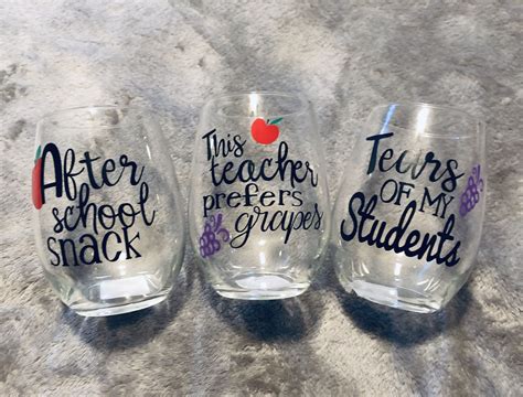 Teacher Wine Glasses For The Teacher Who Has Everything Else Etsy