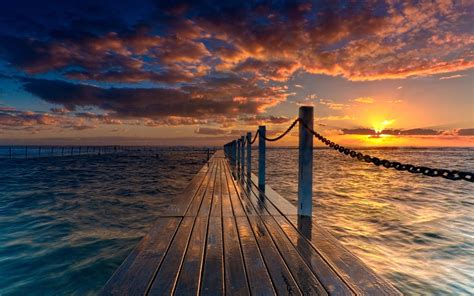 Awesome sunset wallpaper for desktop, table, and mobile. landscape, Nature, Sunset, Pier Wallpapers HD / Desktop and Mobile Backgrounds