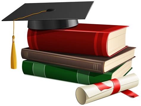 Graduation Cap Books And Diploma Png Clipart Graduation Online