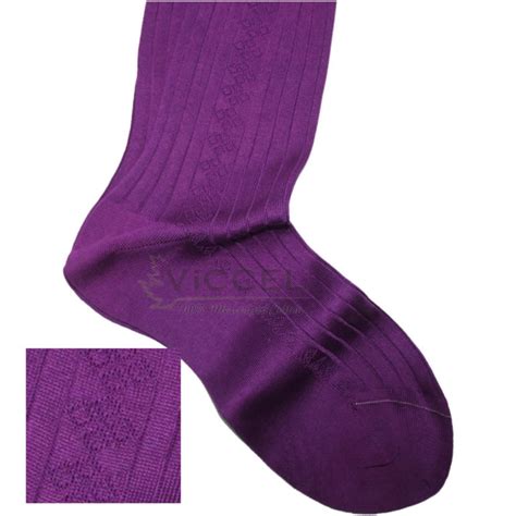 Cotton Diamond Textured Purple Socks