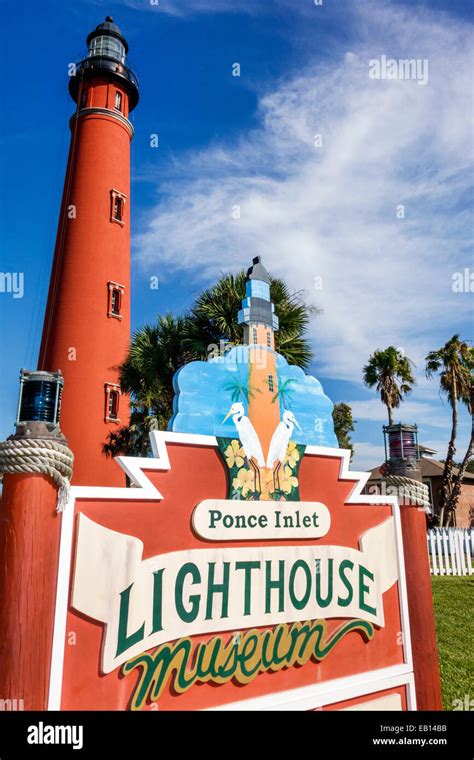 Daytona Beach Florida Ponce De Leon Inlet Light Lighthouse Museum Stock