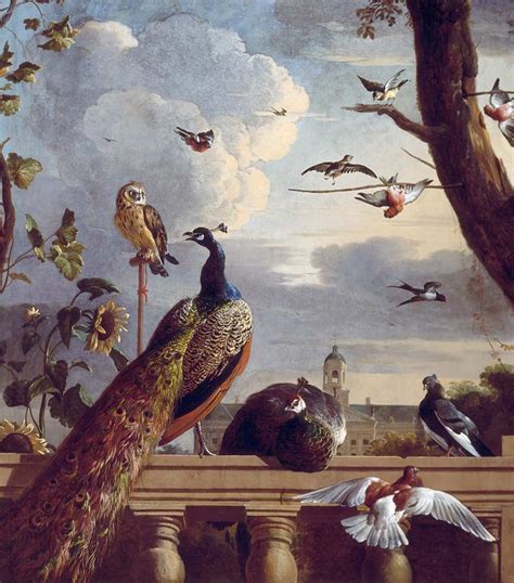 Красивая картина с Птицами маслом Мельхиора де Хондекутера